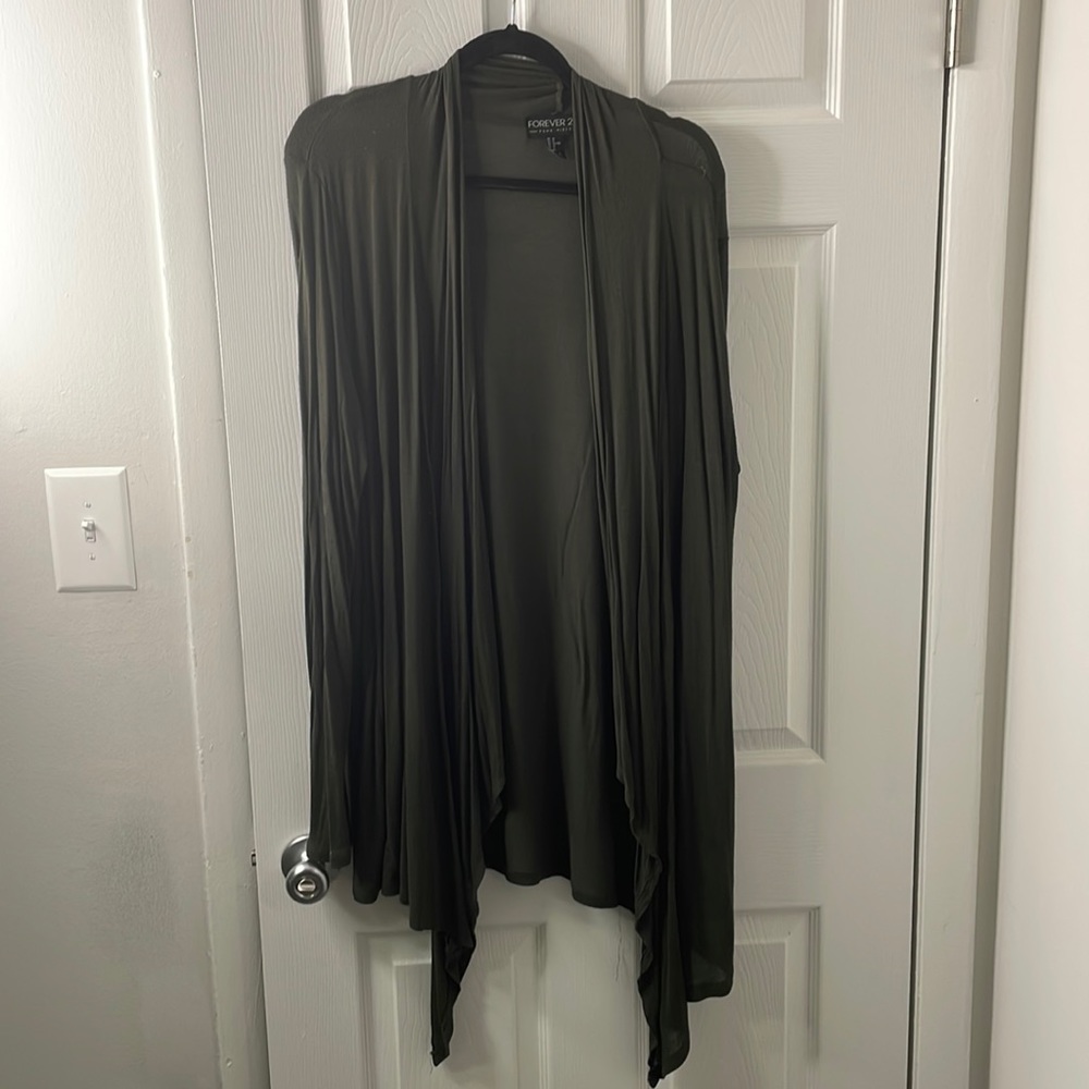 Flowy olive cardigan